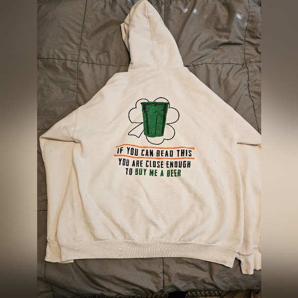 White St Patrick's Day edition Nine Line Hoodie XL - Picture 2 of 3